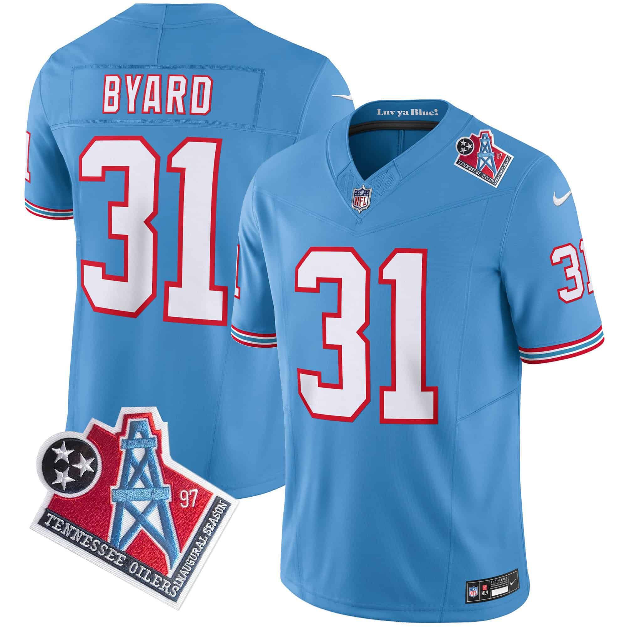 Men Tennessee Titans #31 Byard Light Blue 1997 Throwback 2024 Nike Limited Vapor NFL Jersey